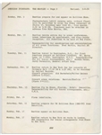 The Beatles Advance Itinerary for Their First Visit to the U.S. -- Original February 1964 Document Includes Their Ed Sullivan Show and a Cancelled Recording of Their Carnegie Hall Concert